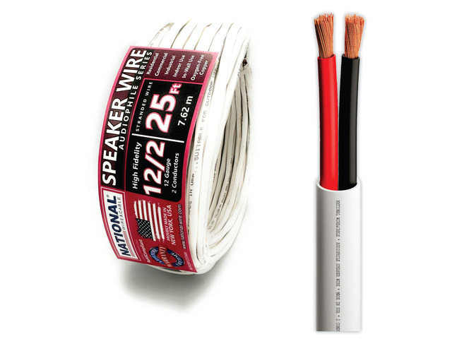 s - 12/2 Audiophile Speaker Wire (25 Feet) 12AWG Gauge - Made in USA - in Wall Audio Speaker Wire Cable/CL Rated/ETL Listed / 2 Conductors - OFC...