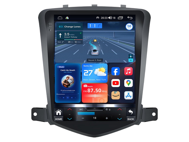 4+64GB ROM Andriod 15 Upgrade Car Radio for Chevy Cruze 2009-2015 Tesla-Style HD Touchscreen Wireless Carplay Andriod Auto Bluetooth Voice...