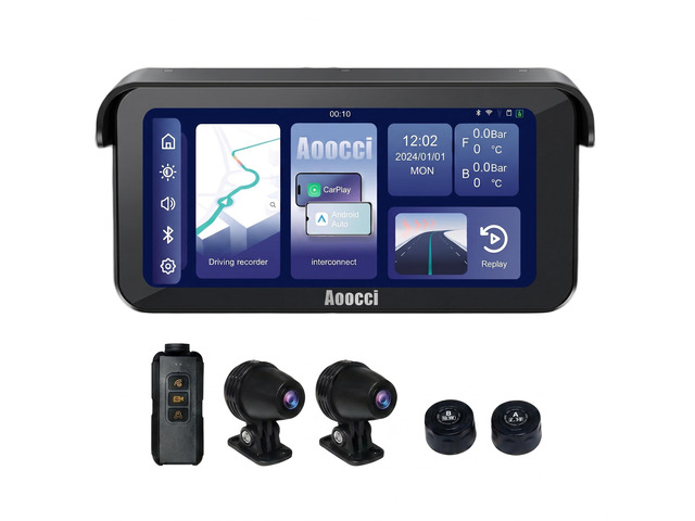 C6 PRO Motorcycle Dash Cam Front and Rear, Motorcycle CarPlay, 1080P Dual Dash Motorbike Camera with Apple CarPlay and Android Auto, GPS &...