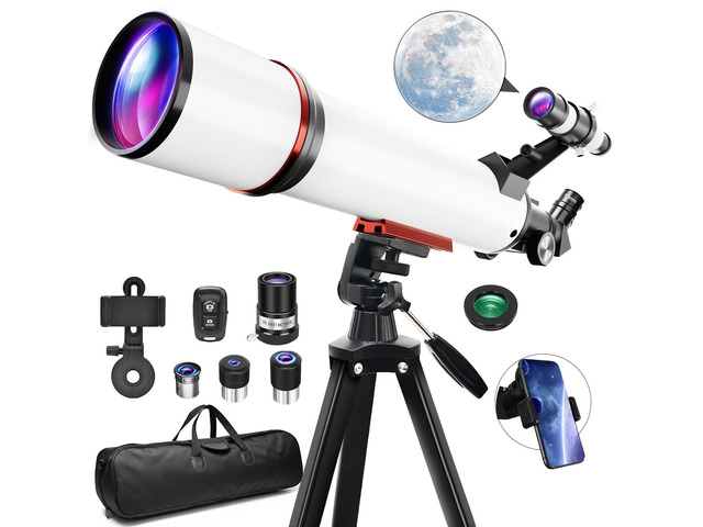 Telescope for Adults Astronomy,90mm Aperture 700mm Refractor Telescopes for Beginners,Fully Multi-Coated Optics with AZ Mount Tripod & Carry...