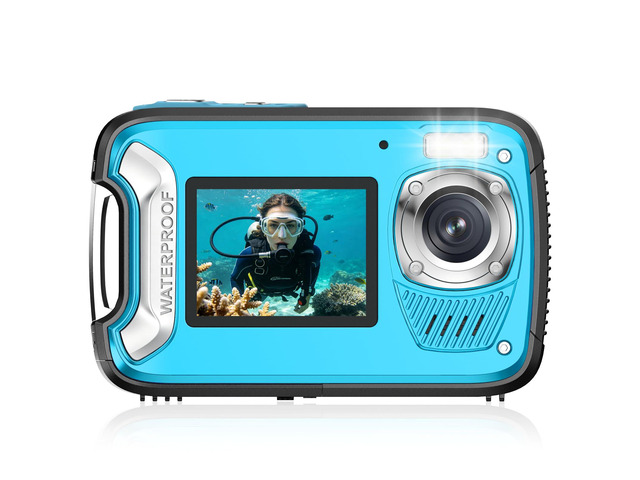 5K Waterproof Camera, 96MP 33FT Underwater Camera with Dual Screens, Autofocus Digital Camera for Snorkeling, Scuba Diving, Surfing & Travel