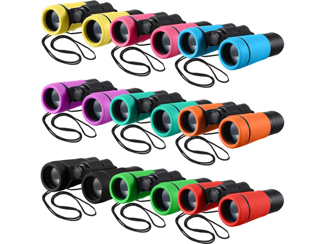 9 Pack Kids Binoculars,Colorful for Kids Folding Outdoor Explorer Toy for Bird Watching, Camp, Scavenger Hunt, Classroom Activities, VBS, Party...