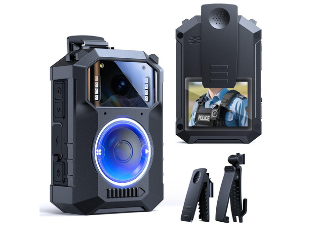 M11 3.2K Police Body Camera, 256G Big Button Night Vision Body Cam 10H HD video record, 8 IR lights, Windows/Mac support and wearable use for law...