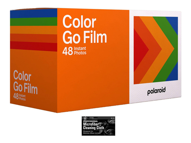 Polaroid Go Color Film - 48 Photos - 3 Double Packs Bulk Film with Cloth - for Polaroid GO Camera Only - Not Compatible with i-Type or 600 Cameras