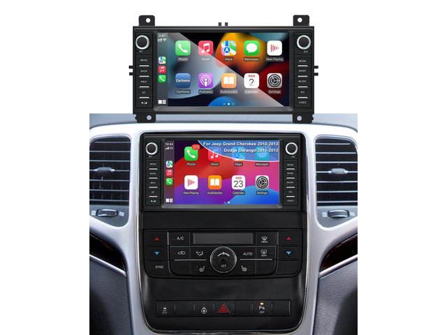 Car Radio Stereo for Jeep Grand Cherokee 2010-2013 Dodge Durango 2011-2013 7 Inch Touch Screen, Headunit, Wireless CarPlay & Android Auto,...