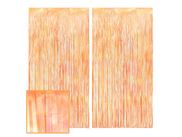 2pk Orange Fringe Curtain Birthday Party Garland Decorations 2 Pack, Showgirl, Halloween Decor, Backdrop, Fiesta Vibes, Fall, Girly Celebration