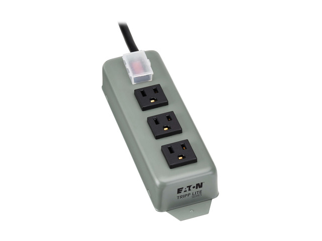 Eaton Series 3-Outlet Heavy Duty Power Strip, Metal, Mountable (Wall Mount & Under Desk), 6ft Extension Cord, On/Off Switch Cover, Industrial...