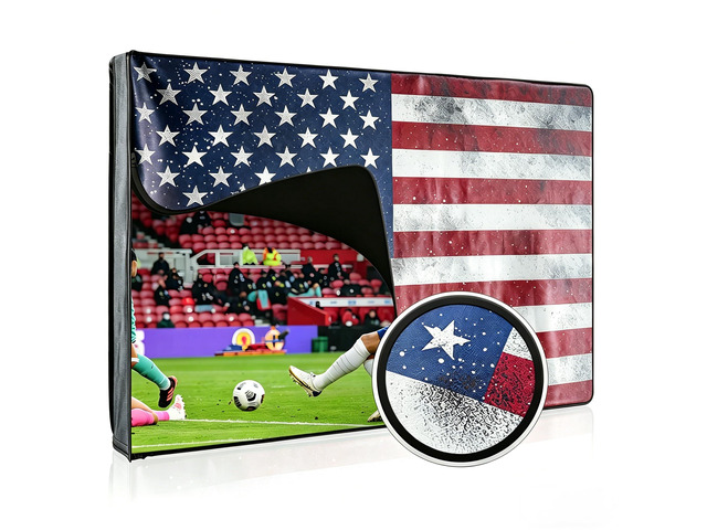 Leather Outdoor TV Cover 70-75 Inch Vinyl Fabric, Marine Faux Leather Waterproof & Weatherproof TV Cover with Roll Up Front, Zipper Closure &...