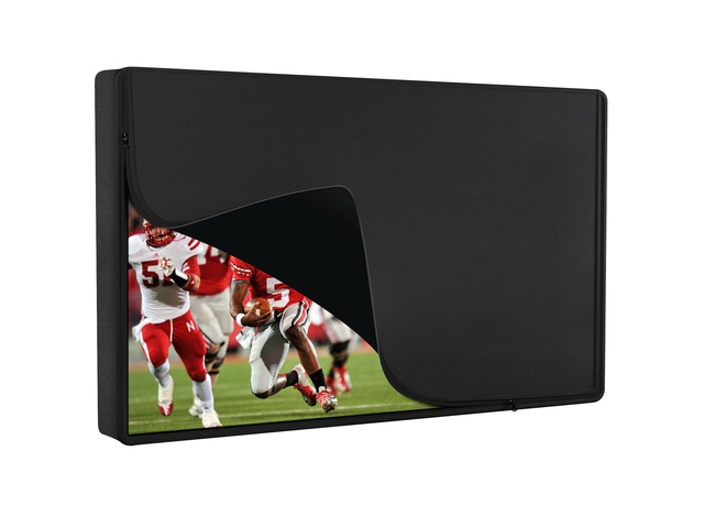 Outdoor Waterproof TV Cover 70-75 Inch with Zipper 600D Thick Fabric All Around Protector, Waterproof and Weatherproof, 68'W x 42'H x 5'D, Black...