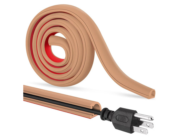 Self-Adhesive Cable Hider, Light Brown, 118inch