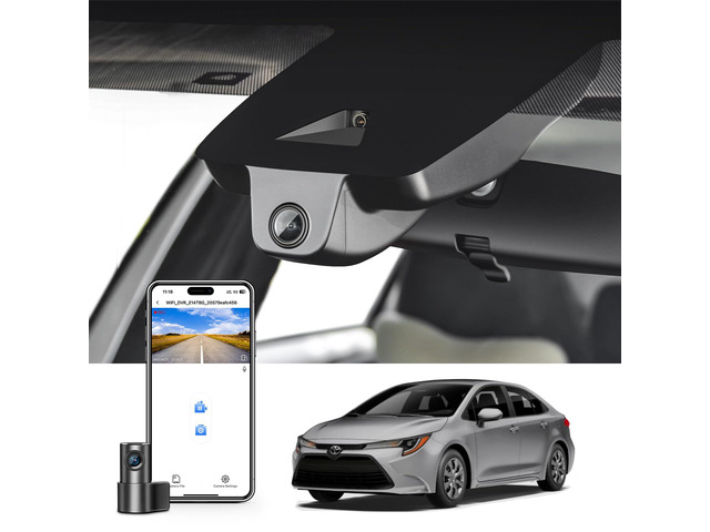 Front 4K & Rear 1080p Dash Cam for Toyota Corolla 2023-2026 (Model A) Gen12 E210, LE SE XLE XSE Hybrid Hatchback etc, Integrated OEM Look,2160P...