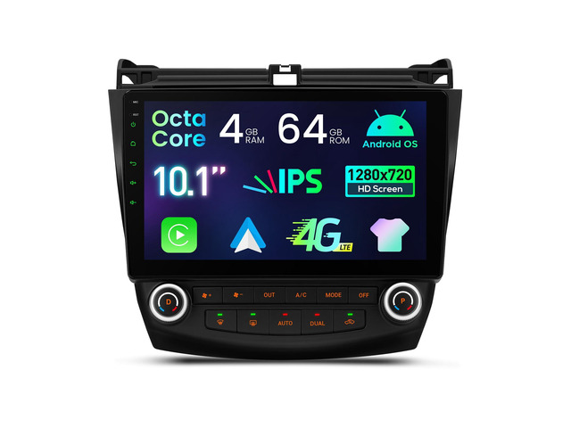 10.1' Android 14 Car Stereo for Honda Accord 7th 2003-2007 (4+64GB) 4GB 64GB, IPS Touchscreen, Octa Core, Wireless CarPlay, 4G LTE, Dual WiFi,...