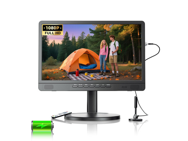 18.5' Portable TV with Antenna, 6500mAh Built-in Power Operated TV 12 Volt Small TV Support HDMI/AV/USB/Headphone Jack Input, Portable TV for...