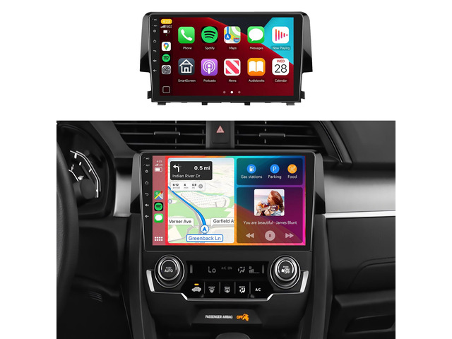 8Core 4GB+64GB for Honda Civic 2016-2020 Car Radio Stereo with Wireless Carplay,5.0 Bluetooth,DSP 46EQ,Android Auto,9inch IPS Touch Screen,Android...