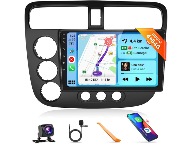 8Core Car Radio for Honda Civic 2001-2005 with Backup Camera Stereo with 9inch 1280x720P Android Auto MirrorLink Bluetooth 5.0 GPS FM/RDS DSP EQ...