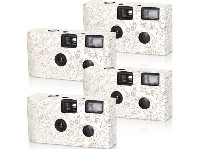 4 Pack Disposable Camera for Wedding, 35mm Single Use Camera with Flash One Time for Gathering Wedding Anniversary Travel Party Supply(Fresh Style,...
