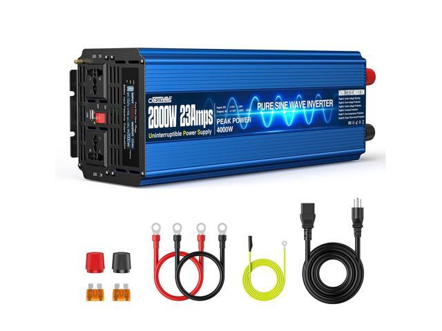 2000W Sump Pump Battery Backup System, UPS Inverter With LCD Screen 10ms Auto Transfer Switch, Pure Sine Wave Output, 23A 3-Stage Fast Charging,...