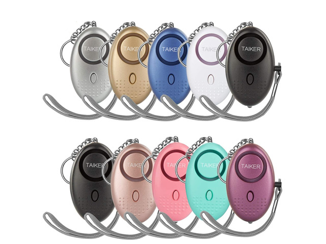 Personal Alarm for Women, 10Pcs 140dB Self Defense Keychain LED Light Personal Safety Alarm with LED Light Panic Button for Women Kids and Elders...