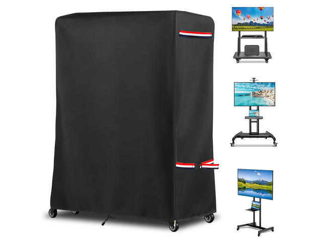 48 Inch Waterproof Outdoor TV Trolley Cover,Heavy Duty 600D Rolling TV Stand Cover with Zipper for 45-50 Inch TV,Patio TV Protector Covers for...