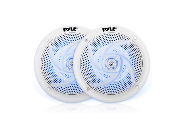 Marine Speakers 6.5 Inch - 2 Way Waterproof and Weather Resistant Outdoor Audio Stereo Sound System with LED Lights, 240 Watt Power and Low Profile...