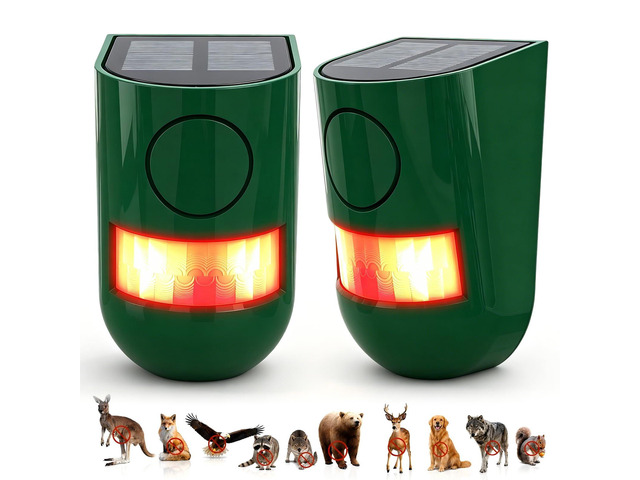 Solar Outdoor Motion Sensor Alarm 120dB Sound 4 Mode IP65Waterproof Loud Sound Strobe Light Security Siren Alarm Easy Set up Alarm for...