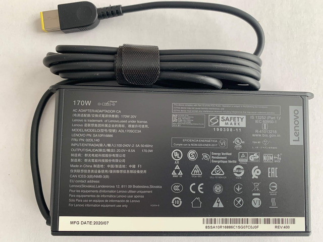 New Genuine Slim Design 20V 8.5A 170W AC Adapter for ThinkPad P73, Compatible with P/N: SA10R16886, 02DL140, ADL170SCC3A