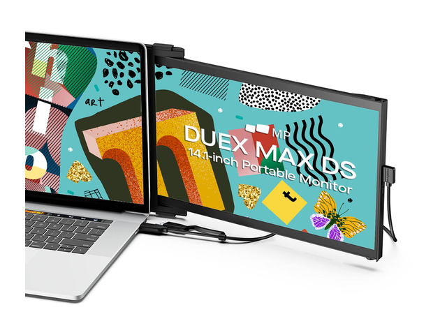 New Mobile Pixels Max DS 14.1'' FHD Portable Monitor, USB Type-C/HDMI Plug and Play 1080p Laptop Monitor Extender, Portable Screen for 14'' to 17...