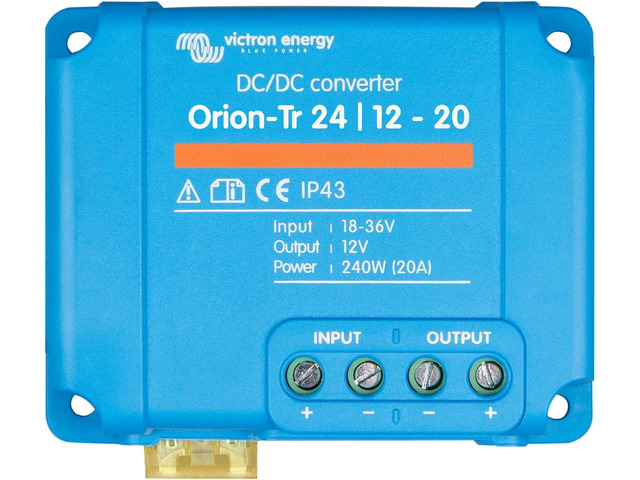 Orion-Tr DC to DC Converter 24/12-Volt 20 amp 240-Watt IP43 Protected, for Dual Battery Systems, Non-Isolated