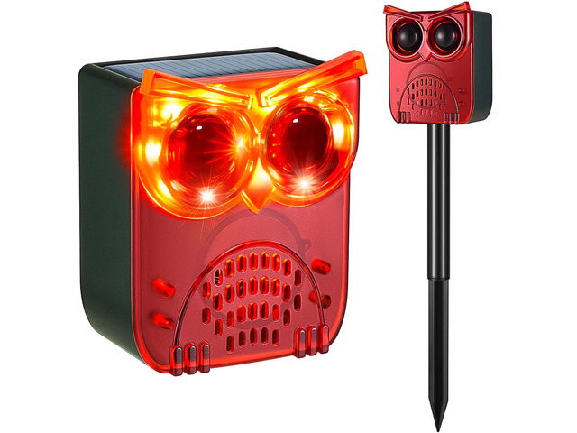 Solar Outdoor Motion Sensor Alarm, 130dB Dog Barking & Gunshot Sound 13 Looping Sounds to Prevent Habituation, 4 Work Modes, IP55 Weatherproof...