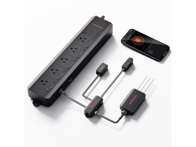 GGS AC5 Power Strip Kits 5 AC APP-Based Controls Outlets with 3 in 1 Soil Sensor, Temp Humid Light Sensor, Light Adapter, 10-Port Pro Adapter,...