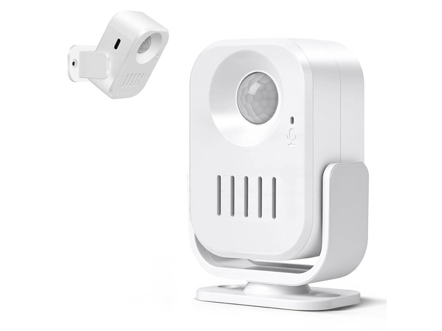 Motion Sensor Alarm with 20s Custom Voice Recording 120dB Loud Indoor Motion Detector Alarm, Wireless Doorbell Entry Alert for Business, Store,...