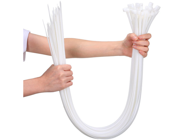 100 Pcs 36 Inch White Zip Ties Heavy Duty Cable Ties for Indoor and Outdoor Binding Fences, Awnings Tying, Branches Bundling of Crops