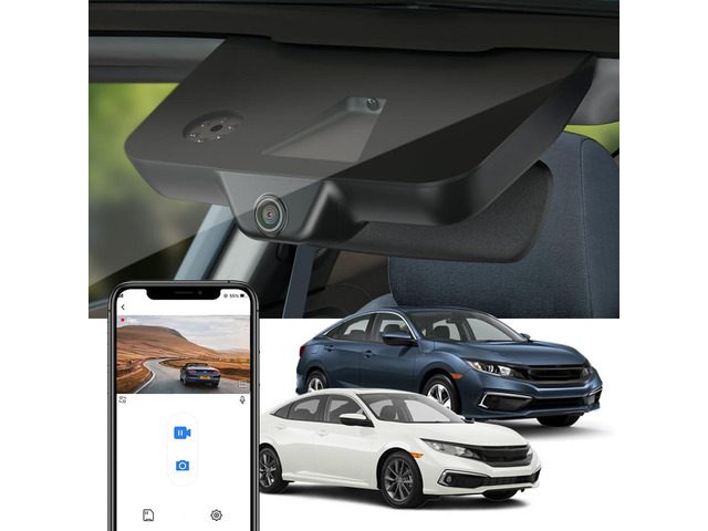 4K Dash Cam Suitable for Honda Civic 2016-2021 & Insight 2019-2022 (with 8 Vents, HD2-0323), OEM Factory Look, UHD 2160P Video, Built-in WiFi &...