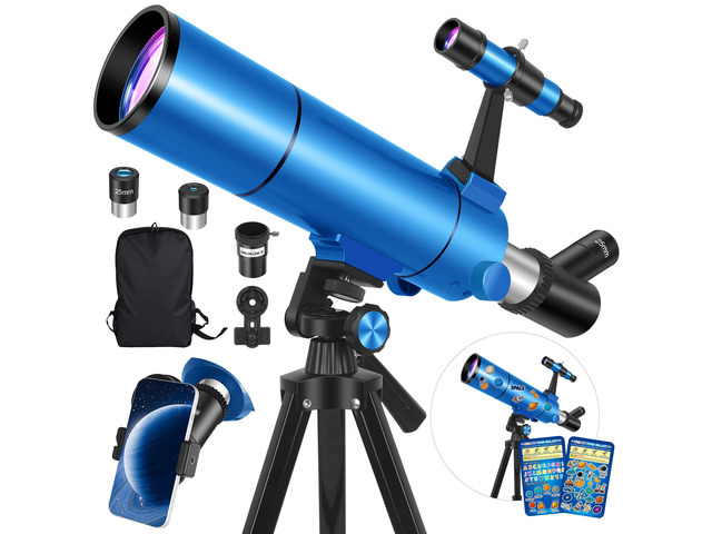 Telescope for Adults & Kids, 80mm Aperture 500mm (20X-150X) Portable Refractor Telescopes, for Astronomy Beginners, with Tripod Phone Adapter,...