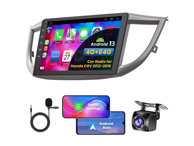 (8Core + 64GB) 10 Inch QLED Touch Screen Car Radio for Honda CRV 2012 2013 2014 2015 2016 with Carplay and Android Auto,Android 13 CRV Stereo...