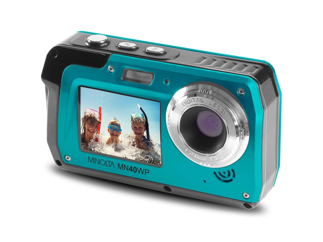 MN40WP 48MP Waterproof Dual Screen Digital Camera (Blue) Waterproof design captures photos and HD video at the beach, pool and on outdoor adventures