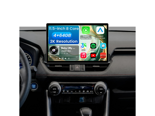 11.5 Inch 8 Core 4GB+64GB Car Radio Stereo for Toyota RAV4 2019-2022, 2K Touchscreen Android 13 Head Unit with Wireless CarPlay & Android Auto,...