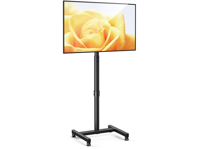 AM TV Floor Stand for 13-43 inch Flat/Curved TVs up to 44 lbs, 8 Level Height Adjustable Monitor Floor TV Stand with VESA 200x200, Portable TV...