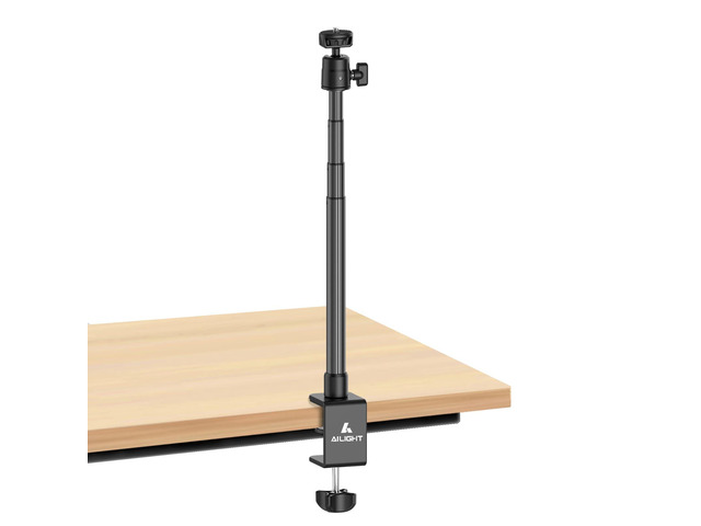 Adjustable Desk Camera Mount & Webcam Stand 10.8'-31.1' 1/4' Screw, C-Clamp Base, Overhead Tripod, Compatible with DSLR Logitech Obsbot insta360...