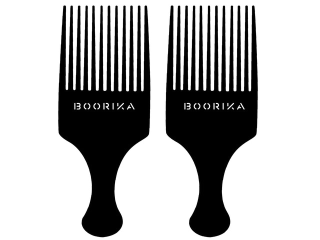 Afro Hair Pick Comb for Women & Men, 7.5 In Smooth Sturdy Wide Tooth for Detangling & Styling - Pack of 2