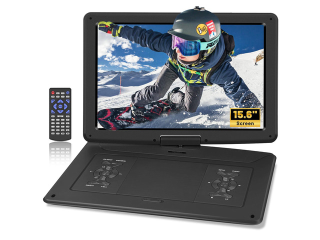 17.9' Portable DVD Player with 15.6' Large Screen, 6Hrs Play, Black SYNC TV/USB/SD Card, DVD Player Portable with Dual Speakers, Last Memory,...