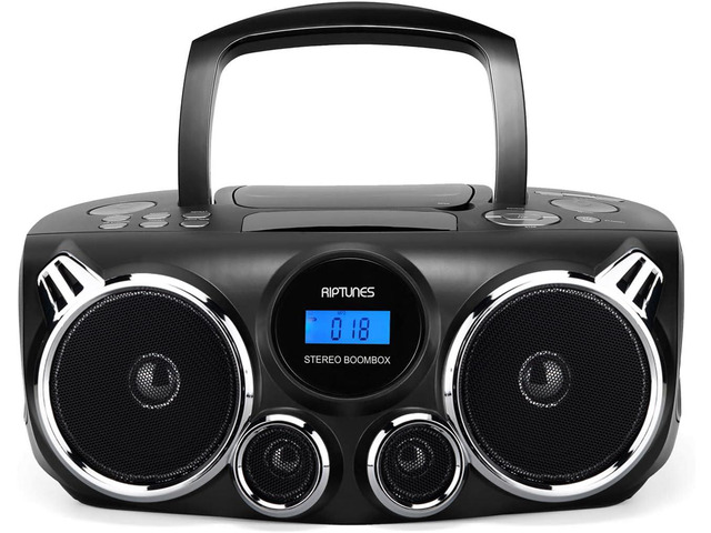 Portable CD Player Bluetooth Stereo Sound, Digital AM FM Radio, MP3 CD Boombox USB SD Playback with Enhanced Bass, Aux in, Headphone Jack,...