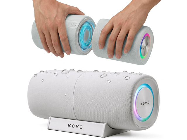 KASITA Split Bluetooth Speaker System, 70W Surround Sound (Concrete) Dual Detachable Speakers, 360 Surround or True Stereo - Sync Up to 100...