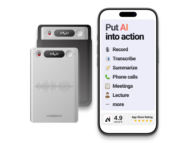 AI Voice Recorder for Phone Calls, Meetings & Lectures Smart AI Note-Taking Device with Dedicated App for Transcription, Summary & Notes ...