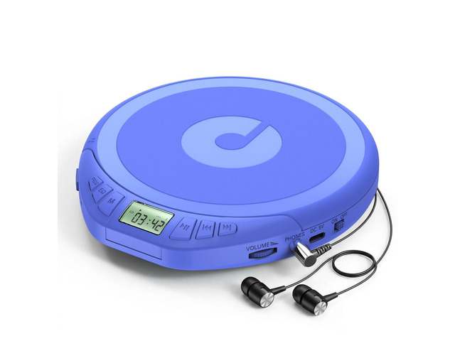 Portable CD Player with Earphones,Personal CD Discman Player for Home Car with Anti-Skip Shockproof Protection, Small CD Player with LCD Display...