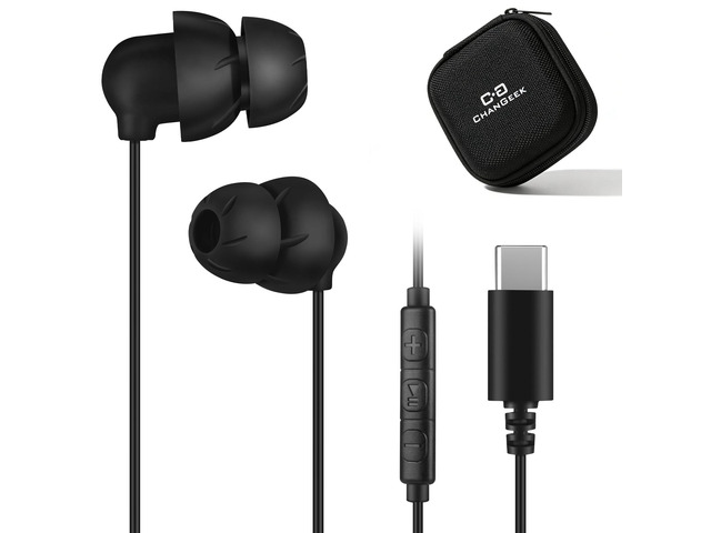 Sleep Earbuds, USB-C Wired Sleep Headphones with Mic, for Side Sleepers Soft Type C Earphones for Samsung, Google & iPhone 15/16/17, Dual-Layer...
