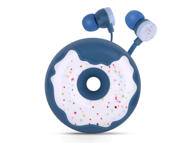 Donut Earbuds for Kids, Cute Earbud & in-Ear Headphones Wired Gift for School Girls and Boys with Microphone and Lovely Earphones Storage Case