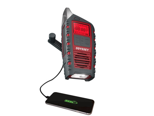 Odyssey Hand Crank NOAA Weather Radio, All Band Emergency Radio, AM/FM Shortwave Storm Radio, Bluetooth, Phone Charger, RDS, Solar, Multi-Function...