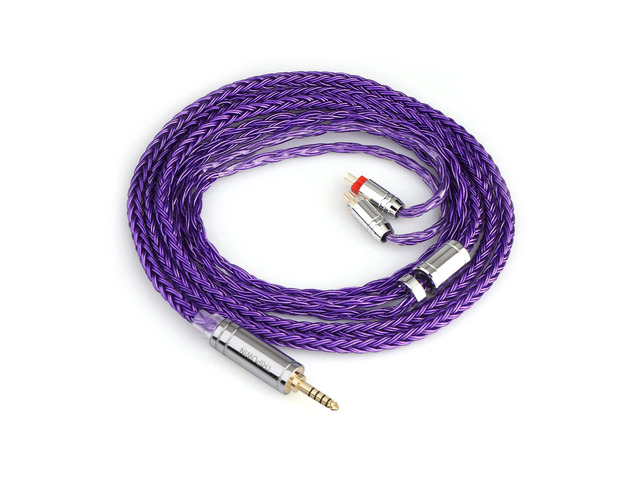 Tripowin Zonie 16 Core Silver Plated IEM Cable, 2pin 0.78mm, 4.4mm 1.25m SPC in Ear Monitor Wire, Earphone Upgraded Cords for 7hz Zero:2...
