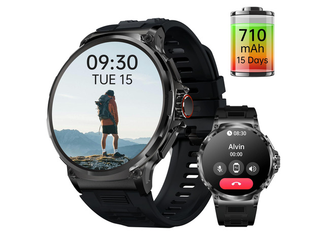 Smart Watch for Men 1.85' Big Screen Sport Fitness Tracker (Black) IP67 Waterproof, 710mAh Large Battery, Bluetooth Call, Heart Rate, Outdoor...